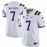LSU Tigers 7 Tyrann Mathieu White Nike College Football Jersey Dzhi,baseball caps,new era cap wholesale,wholesale hats